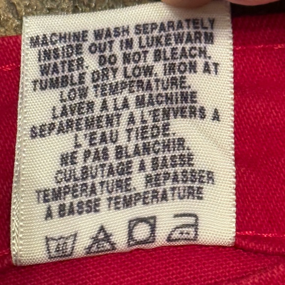 👖Womens Denim Jeans French Dressing Jeanswear Paris Brand Size 12 Christmas Red - Picture 7 of 9